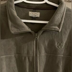 OCEAN COAST dark Olive  green fleece polyester jacket Men’s  Size XL